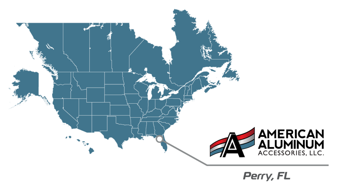 American Aluminum Accessories on a US map